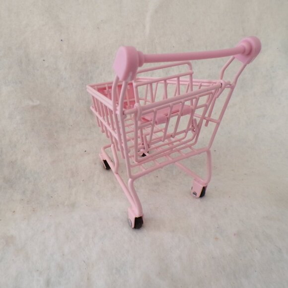 Mini Grocery Shopping Cart Market Basket Metal Pink - Picture 3 of 7